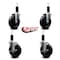 Service Caster 5'' Hard Rubber Wheel Swivel 1-1/4'' Expand Stem Caster Set 2 Brakes, 4PK SCC-EX20S514-HRS-2-TLB-2-114 - alternate 2